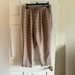 Ann Taylor Men's Tan Plaid Joggers
